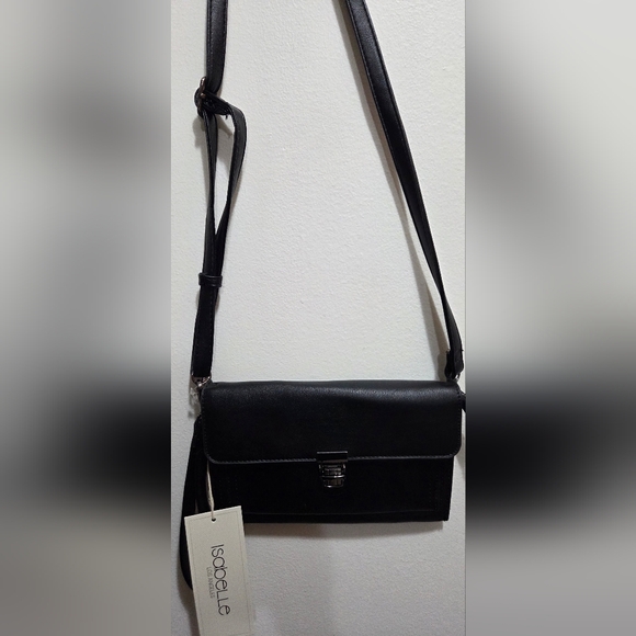 Isabelle Black Crossbody With A Push Lock Opening - Picture 1 of 5